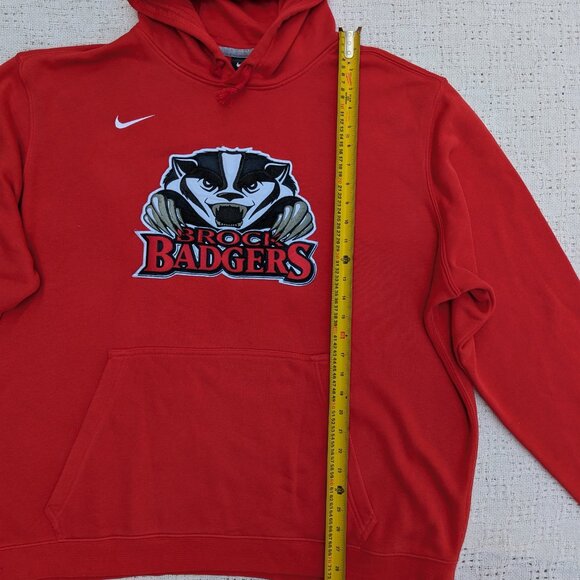 Vintage Nike Hoodie Center Swoosh Sweater Embroidered Wisconsin Badgers Size XXL - Picture 6 of 8
